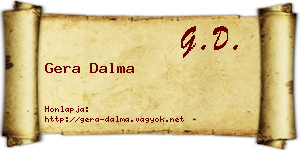 Gera Dalma névjegykártya